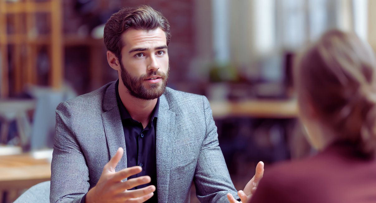 manager donnant un feedback constructif à son employé en entretien individuel